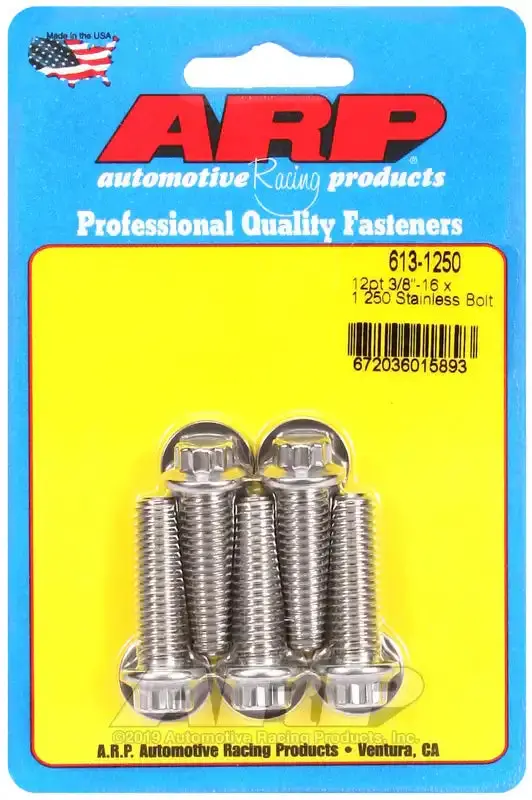 Arp 613-1250 Standard Hex Bolt – 3/8"-16 × 1.250", Black Oxide Finish 1
