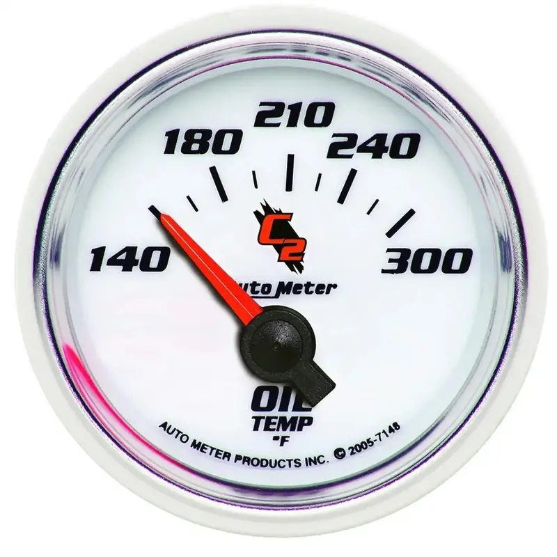 Autometer 7148 Electric Oil Temperature Gauge – 2-1/16", 140–300°F Range 1