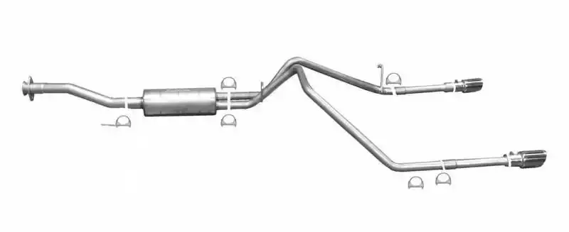 Gibson Performance 5586 Aluminized Cat-Back Dual Exhaust System – Split Rear Exit Configuration 1
