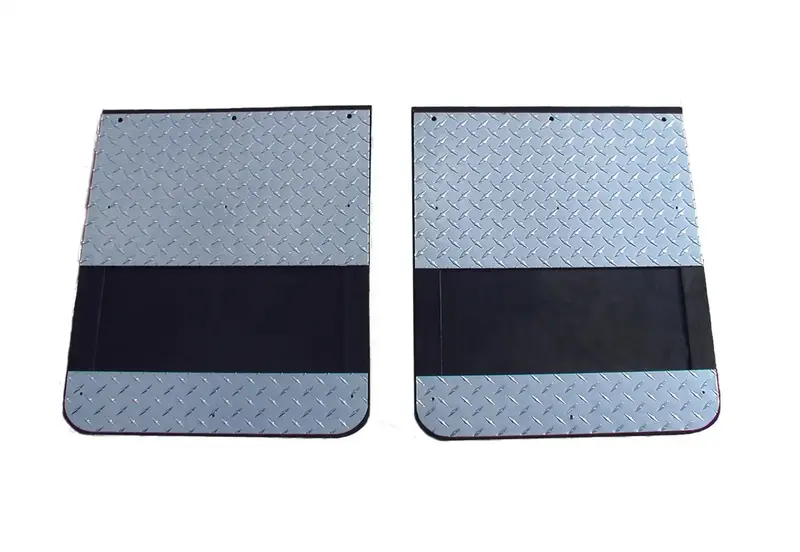 Go Industries Dual-Wheel Mud Flap Set – Diamond-Thread Pattern, Durable Rubber 1