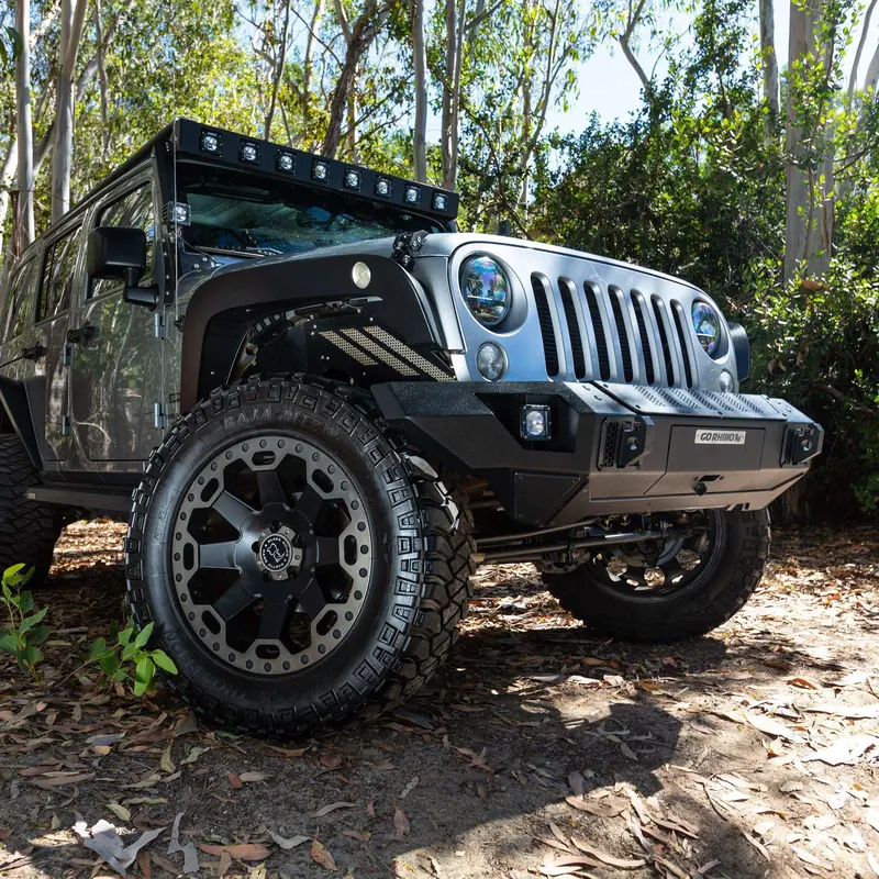 Go Rhino Trailline Winch-Ready Front Bumper – Straight-Style For Jeep Applications 1
