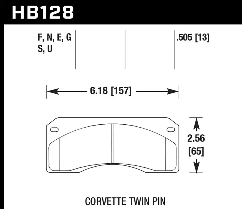 Hawk Performance Hb128U.505 Dtc-70 Brake Pads – 0.505-Inch Thickness, Designed For Twin-Pin Corvette Calipers 1