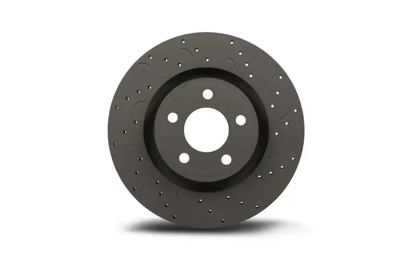 Hawk Performance Talon Street Brake Kit – Drilled & Slotted Rotors + Ceramic Pads (Front Axle) 1