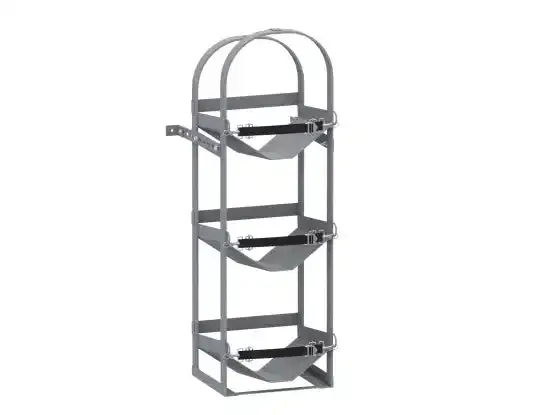 Three-Tier Adjustable Tank Holder For Secure Fluid Container Storage 1
