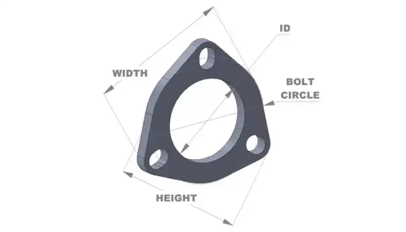 Vibrant Performance 3-Bolt Stainless Steel Exhaust Flange – 2.5" Inner Diameter (T304 Grade) 1